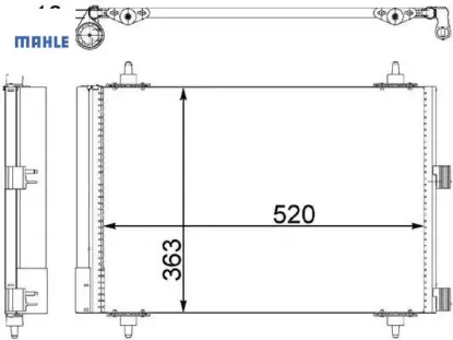 Klima radyatörü kondenser berlıngo 06 xsara 04 partner 06 1.6 hdı mahle 6455.Cn/ 9645964780 resmi