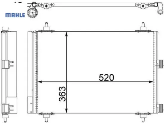 Klima radyatörü kondenser berlıngo 06 xsara 04 partner 06 1.6 hdı mahle 6455.Cn/ 9645964780 resmi
