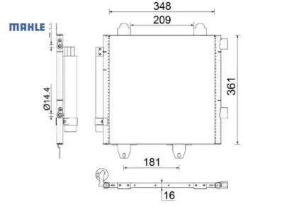 Klima radyatörü kondenseri p107 05>14 1.0i 12v-1.4hdi 05> c1 1.0i 12v-1.4hdi 05> mahle 6455.Ef/ 6455.Ee resmi