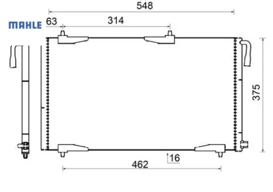 Klima radyatörü kondenser peugeot p206 98>09 1.1-1.4-1.6-2.0-1.4hdı-1.6hdı mahle 6455.Cj/ 6455.Ch/ 6455.Fy/ 9651867080 resmi