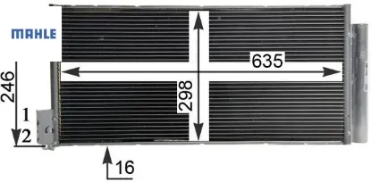 Klıma radyatoru corsa d-combo 06 grande punto-bravo ıı-lınea 1.3-1.7 cdtı-mtj 1.6t 625x295x16 mahle 95514601/ 1850168/ 55700408/ 93168140 resmi