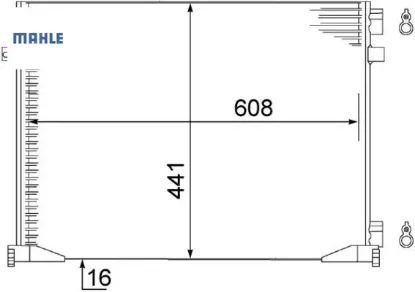 Klima radyatörü kondansatörü radyatörü renault trafıc ıı 01>14 opel vivaro 01>14 1.9dci mahle 91168643/ 7700312901/ 8200073912 resmi