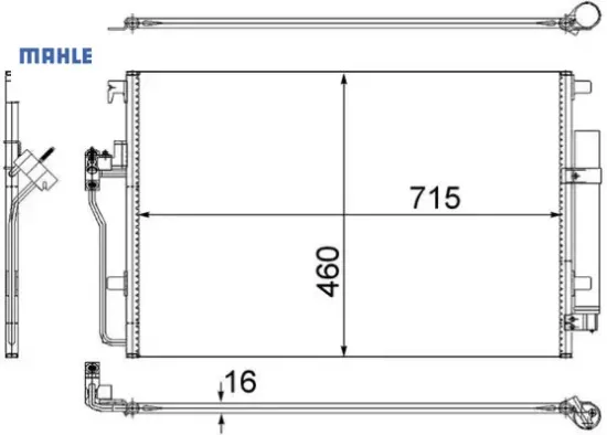 Klıma radyatoru sprınter b906 b907 b910 . Crafter 30-35-50 mahle a9065000454/ 2e0820413 resmi