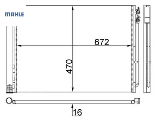 Klıma radyatoru bmw f10 f01 n47 n57 b47 b57 mahle 64549248173 64509149395 resmi