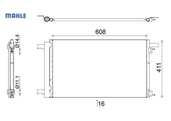 Klima radyatörü kondansatörü peugeot p308-cc 10>14 rzc 10>15 ds4 11>15 1.6 thp-gti mahle 6455.Hw resmi
