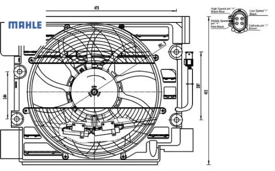 Klıma fanı komple bmw m51 m52 m62 e39 mahle 64548380780 resmi
