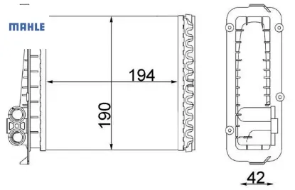 Kalorifer radyatörü 850 91-96 c70 98-05 s70 97-00 v70 97-00 mahle 9144221 resmi