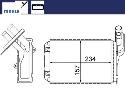 Kalorifer radyatörü mgn ı-clıo ı-r19 234x157x42 mahle 7701204680/ 7701033457 resmi