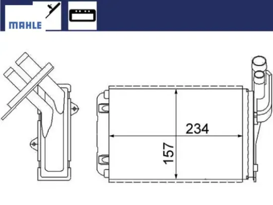 Kalorifer radyatörü mgn ı-clıo ı-r19 234x157x42 mahle 7701204680/ 7701033457 resmi