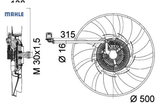 Radyator fanı land rover dıscovery l319 range rover sport l320 mahle lr021990 resmi