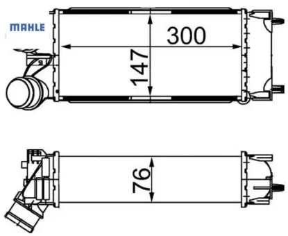 Turbo radyatörü ıntercooler berlıngo 04 c4 04 308 07 partner 04 1.6hdı al/pl/brz 300x147x76 mahle 0384.L4 resmi