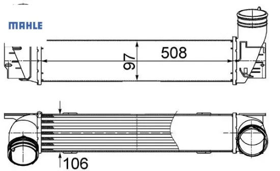 Turbo radyatoru e90 m57 n57 mahle 17517800680 resmi