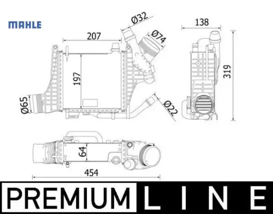 Turbosarj radyatoru mercedes m264 w205 s205 c205 a205 c257 w213 s213 c238 a238 x253 c253 mahle a2640905300 resmi