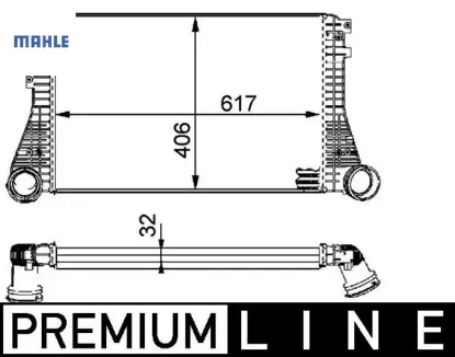 Turbo radyatörü ıntercooler golf v-jetta-tourant-a3-tt-leon-toledo-octavıa-2.0-1.8- 1.9 617x406x32 mahle 1k0145803a/ 1k0145803s/ 3c0145805r resmi