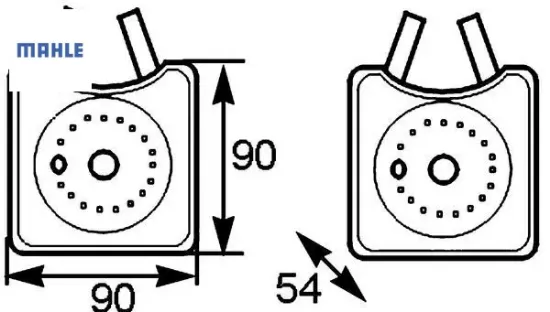 Yağ soğutucusu bora-caddy-golf4/5-jetta-passat-polo-a3-leon-crafter-t5 1.4-1.9-2.5 t dı kalın tip mahle 028117021b/ 028117021k/ 028117021l resmi