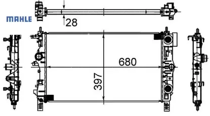 Radyatör otomatik astra j-zafıra tourer c-cruze 1.4-1.6 al/pl/brz 680x397x28 mahle 39074657/ 13311079/ 1300306 resmi