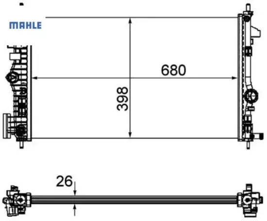 Radyatör ınsıgnıa a 1.6-2.0 cdti 09 17 otom.şanz. Klimalı mahle 23299712/ 1300381/ 1300290/ 13241724 resmi