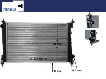 Radyatör corsa d 05 punto 05 bravo ıı 07 1.3 jtd-1.7cdtı mek ac klimasız 620x395x27 mahle 1300287/ 55703927 resmi