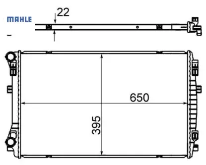 Radyatör golf vıı-a3-leon 1.2-1.4-1.6tdi 12 mek 650x395x22 mahle 5q0121251em resmi