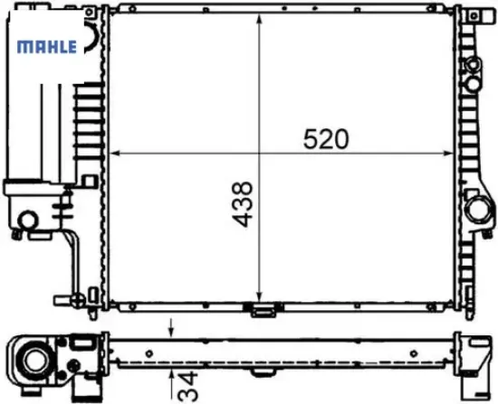 Motor su radyatoru e39 m52 96 98 klımalı / otomatık sanzıman mahle 17111740699 resmi