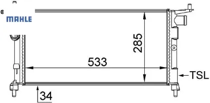 Radyatör corsa b-tıgra-combo 1.2-1.4-1.4 16v klimasız mek 530x285x34 mahle 1300149/ 90410047/ 90410048 resmi