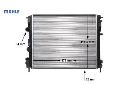 Radyatör clıo ıı-kng -logan-solenza-1.5dci-1.4-1.6 16v-1.9dtı ac mek 480x415x34 mahle 8200343476/ 6001545765/ 8200033831 resmi