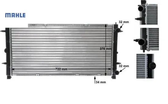 Radyatör transporter t4 2.4-2.5 tdı ac klimasız mek otom 719x346x34 mahle 701121253d/ 701121253e/ 701121253f resmi