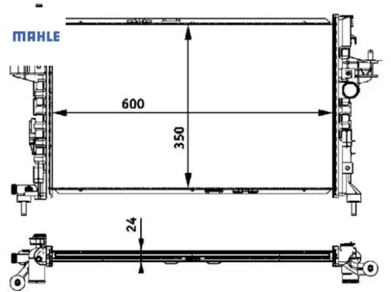 Radyatör corsa c-combo-tıgra 1.3 cdtı-1.7 cdtı ac mek 600x350x24 mahle 24466780/ 93177424/ 1300259/ 1300261 resmi
