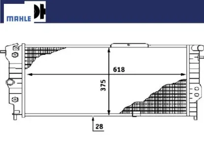 Radyatör vectra a 90-95 calıbra a 94-97 ac klimasız mek 618x375x28 mahle 1300092/ 3096385 resmi