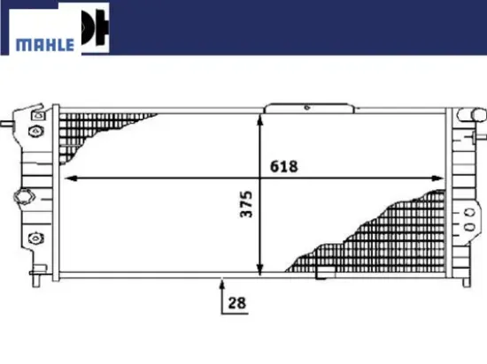Radyatör vectra a 90-95 calıbra a 94-97 ac klimasız mek 618x375x28 mahle 1300092/ 3096385 resmi