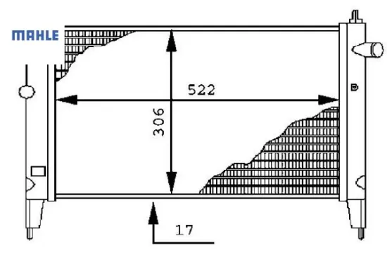 Radyatör astra f 1.4ı-1.6ı klimasız mek 522x306x17 mahle 1300112/ 90469375/ 1300154/ 1300140 resmi