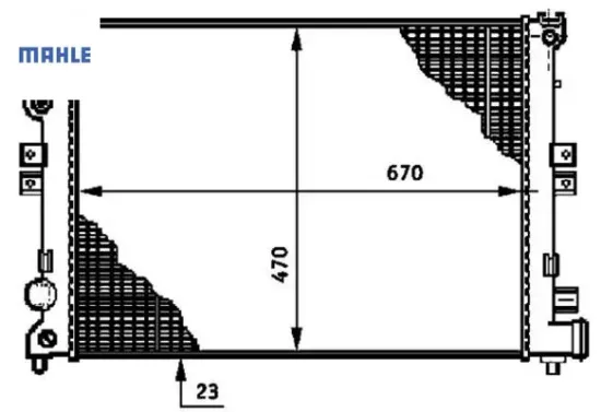 Radyatör jumpy-expert-scudo-1.9d-2.0jtd ac klimasız mek 669x470x27 mahle 1301.W2/ 1301.W4/ 1301.P2/ 1301.P3 resmi