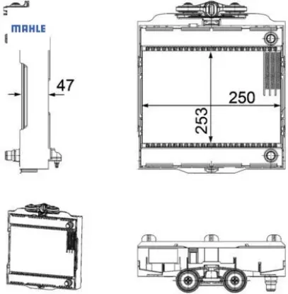 Ek su radyatoru premıum lıne sol f10 f01 f06 f07 f12 f13 mahle 17117805630 resmi