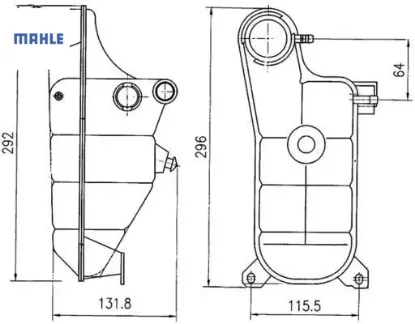 Radyator yedek su deposu w201 w124 s124 mahle a1245001749 resmi