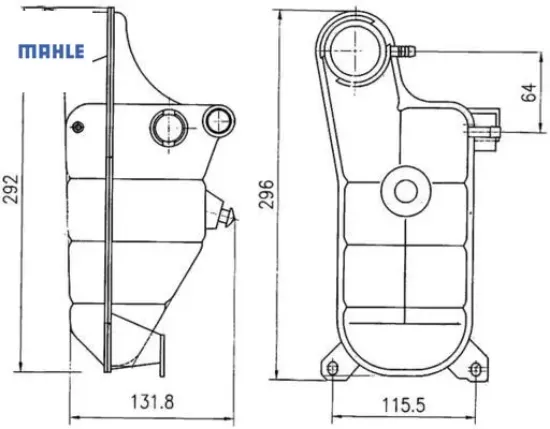 Radyator yedek su deposu w201 w124 s124 mahle a1245001749 resmi
