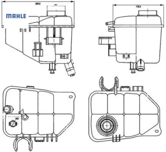 Radyator yedek su deposu w203 cl203 s203 c209 a209 mahle a2035000049 resmi