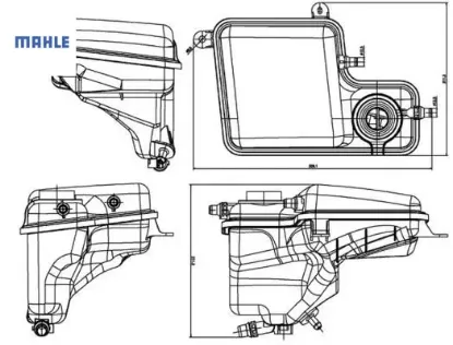 Radyator yedek su deposu n52 n54 e65 e66 mahle 17137647713 resmi