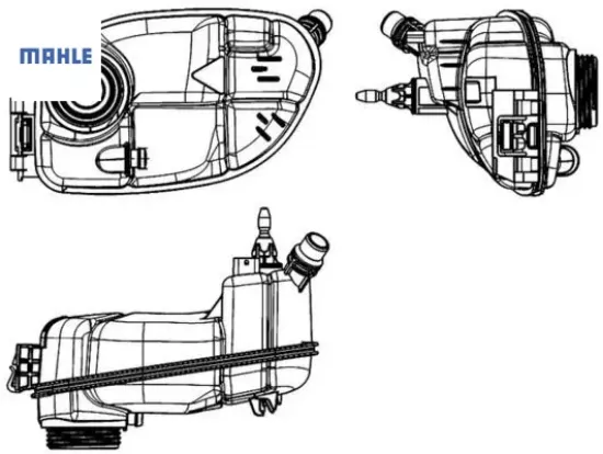 Radyator yedek su deposu w176 w246 c117 x117 x156 mahle a2465000049 resmi
