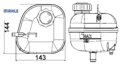 Radyator yedek su deposu mını r50 r52 r53 mahle 17137529273 resmi
