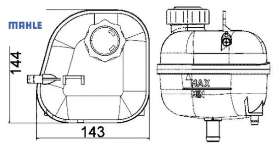 Radyator yedek su deposu mını r50 r52 r53 mahle 17137529273 resmi