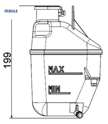 Radyator yedek su deposu mını r50 r52 r53 mahle 17107509071 resmi