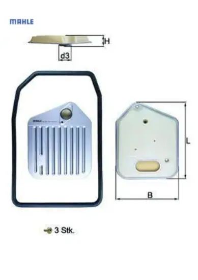 Otomatık sanzıman yagı fıltre setı bmw e34 e39 e32 e38 mahle 24341422513 resmi