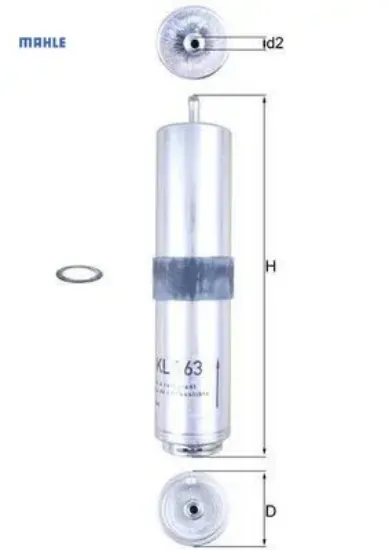 Yakıt fıltresı m47 m57n n47 n57 e87 e90 e92 e93 e84 f25 f26 mahle 13327823413 resmi