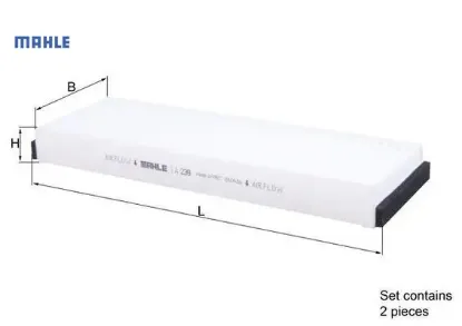 Polen filtresi a6 2.0-2.4-2.8-3.0-3.2 04-11 2 li set mahle 4f0898438/ 4f0819439a resmi