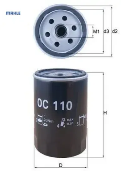 Yag fıltresı m103 w201 w124 s124 w126 r129 mahle a1031840610 resmi