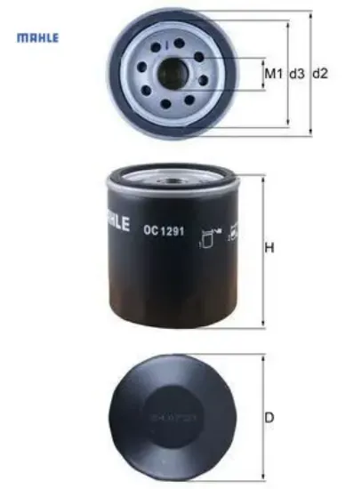 Yağ filtresi polo-a1-ıbıza-toledo-fabıa-rapıd 1.4 tdi 15 mahle 03l115561a resmi