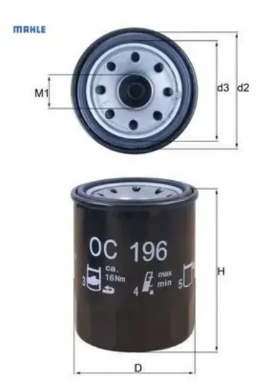 Yağ fıltresı cıvıc 01 crv 01 jazz 03 cıty 03 accord 03 cıvıc 1.5 115 crv 1.5 17 mahle 15400/ plc/ 003/ 15400rbaf01 resmi