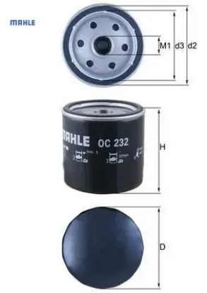Yağ filtresi fıesta 1.8dı-focus 1.8tdcı-1.8dı/tddi-1.8t-connect 1.8dı-1.8tdcı-1.8tdı-transıt 2.5tdı mahle 1059924/ 1136568/ 1231233 resmi