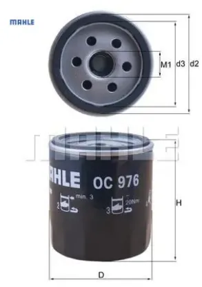 Yağ filtresi astra l-corsa f-combo e-crossland-106-206-207-208-2008-301-306-307-308-3008-406-407-508 mahle 1109.Al/ 1109.Ap resmi