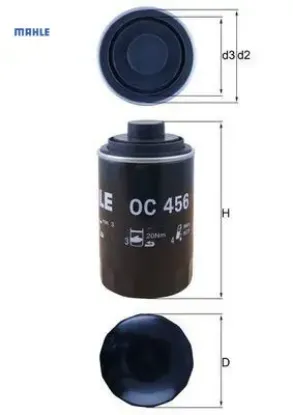 Yağ filtresi golf vı-passat 10 tıguan 07 t5 11 a3 04 a4 08 a6 11 octavıa 09 leon 09 2.0 tfsı mahle 06h115561/ 06j115561b/ 06a115555b resmi